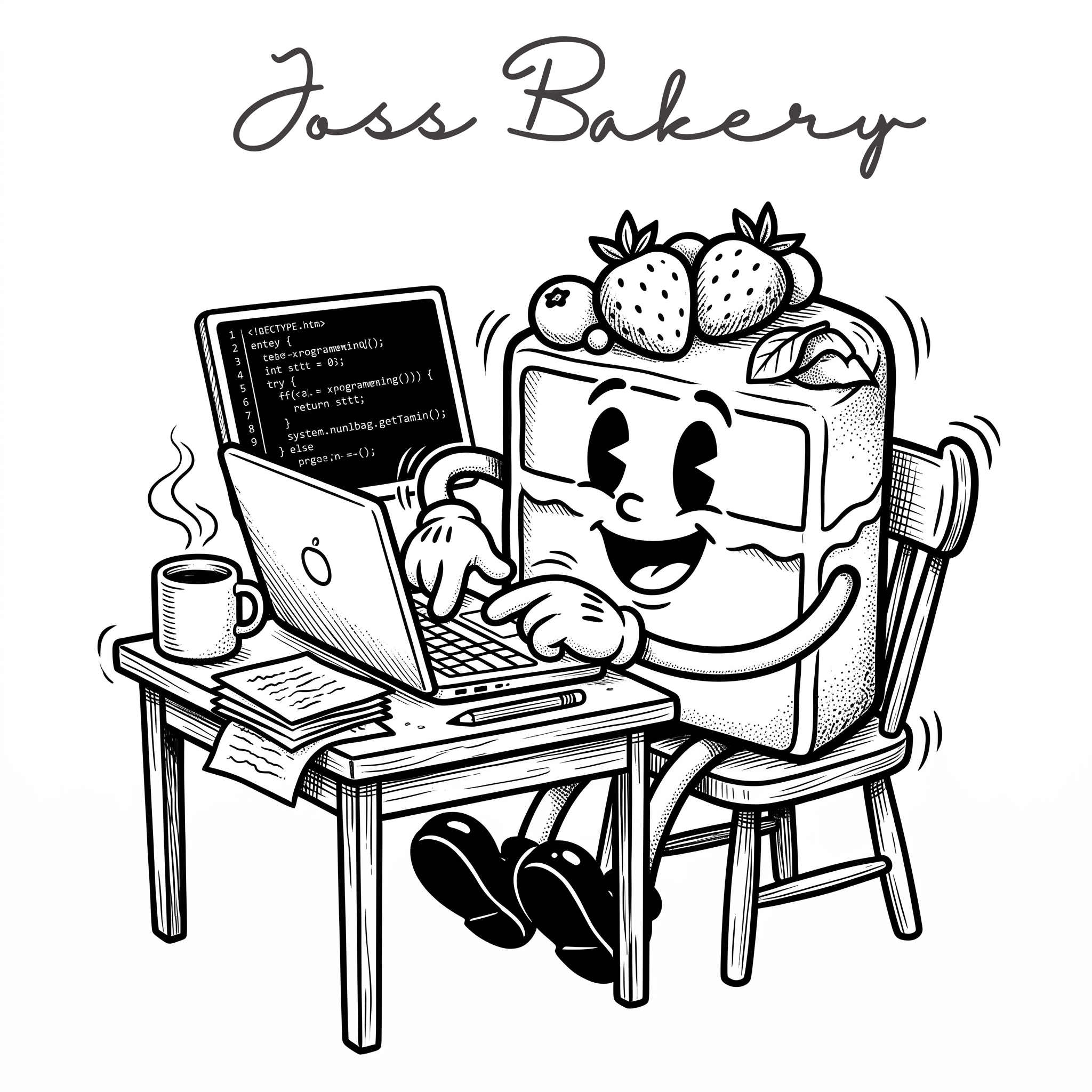Bakeryberto programando la tienda en línea de Joss Bakery